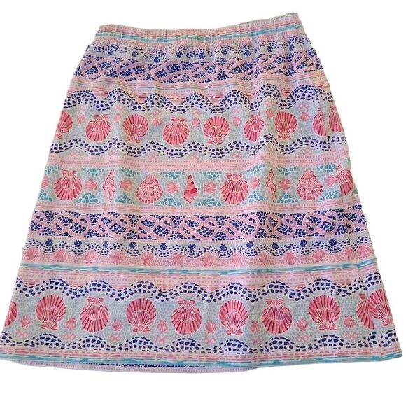 Talbots Elastic Waist Seashell Print Skirt Size SP - Picture 2 of 7